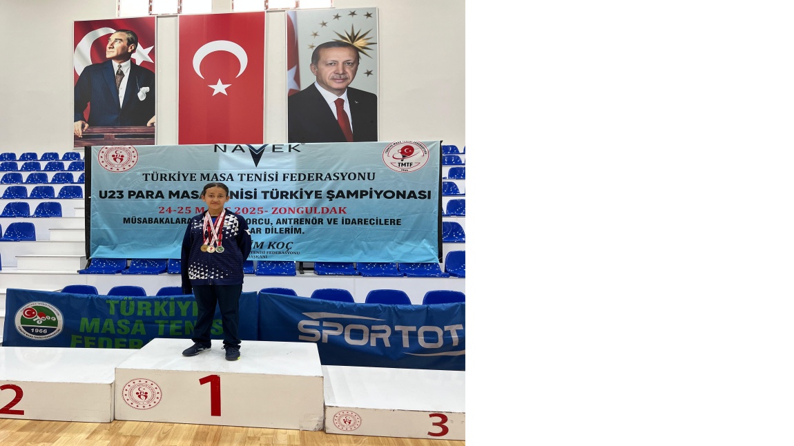 ÖĞRENCİMİZ BERRA ÇİFÇİ MASA TENİSİ TÜRKİYE ŞAMPİYONU OLDU.